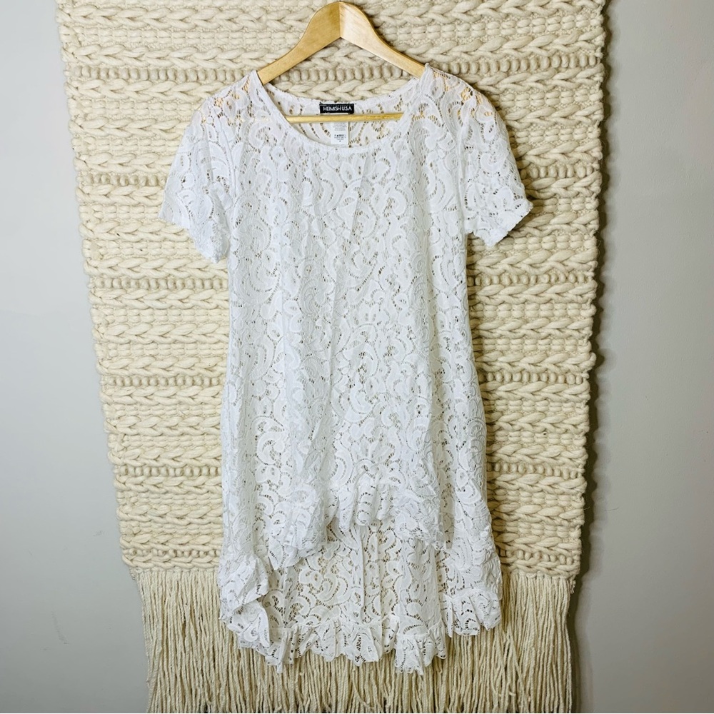 Heimish White Lace Tunic Dress